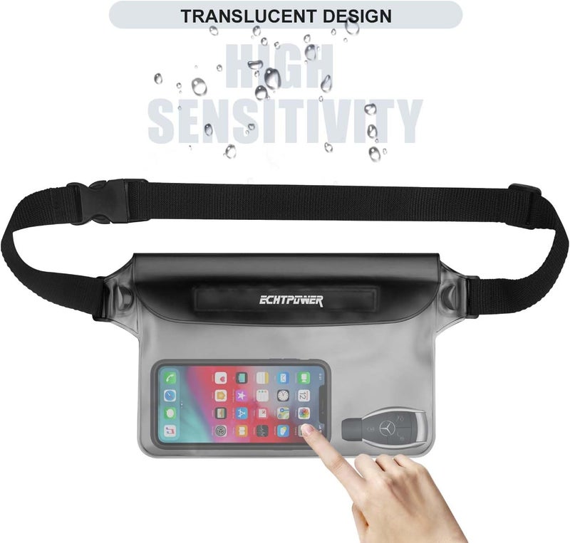 ECHTPower Store 2-Pack Waterproof Pouch Bag, Waterproof Fanny Pack, Waterproof Dry Bag with Adjustable Waist Strap for Beach Swimming Kayaking Floating Boating - Image 3